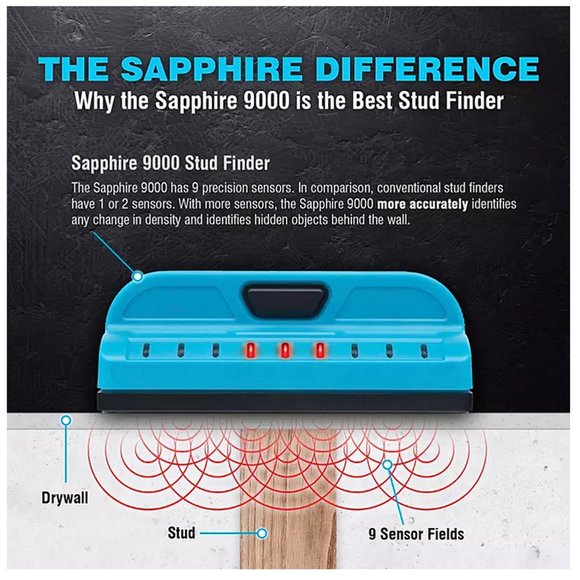 PROFESSIONAL STUD FINDER ,Sapphire 9000 by Franklin Sensors with Battery NIB - Picture 5 of 9
